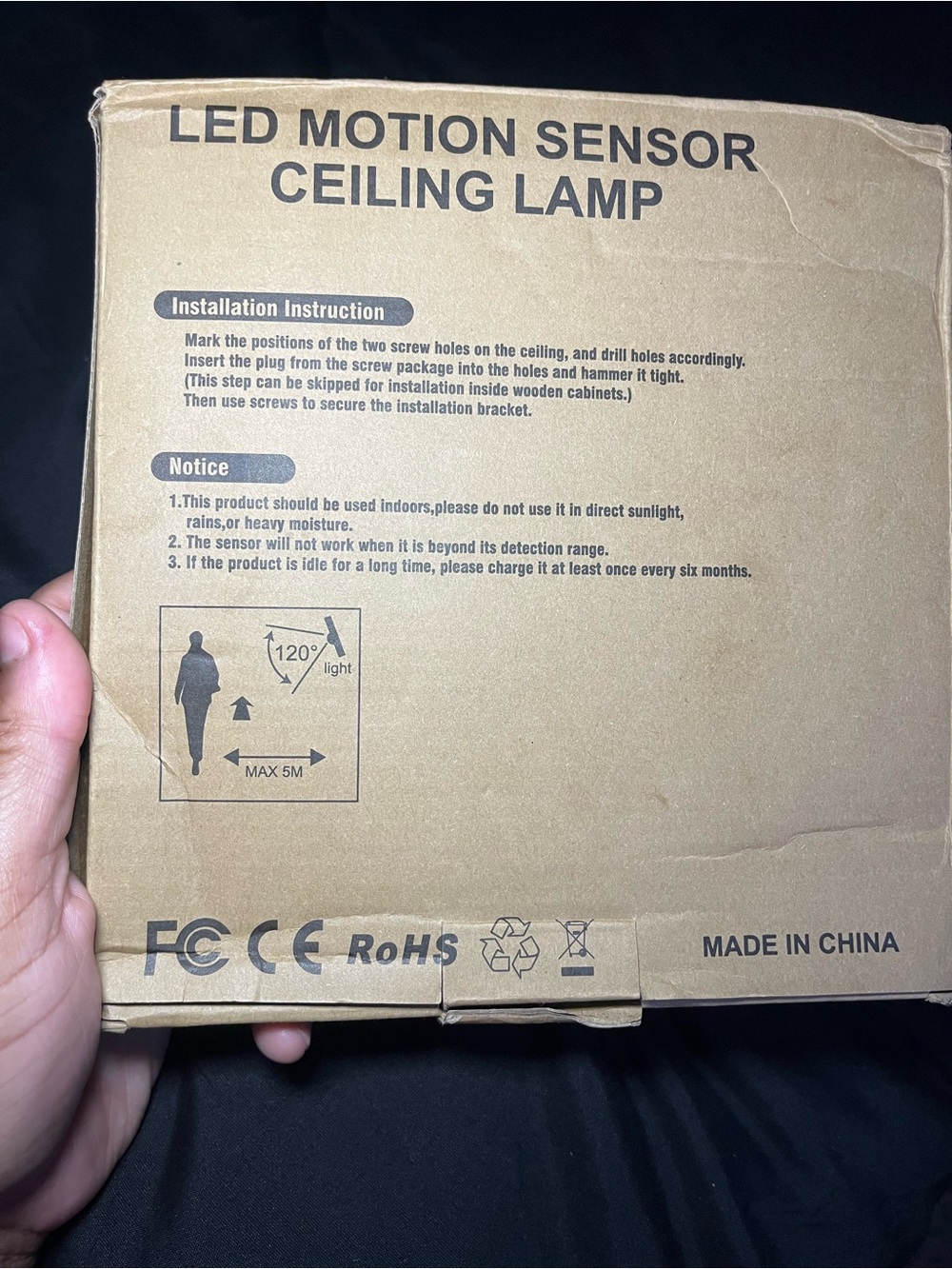 White LED Motion Sensor Ceiling Light with Remote - Picture 4 of 7